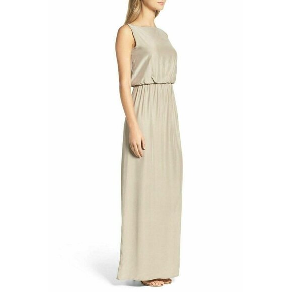 NATALIE DEAYALA Drape Back Silk Column Gown XXL - Picture 2 of 10